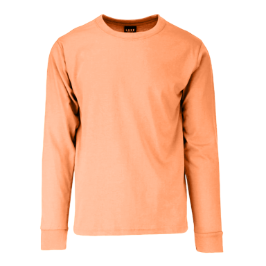 Adult Garment Dye Long Sleeve Neon Cantaloupe (GDLS-100)
